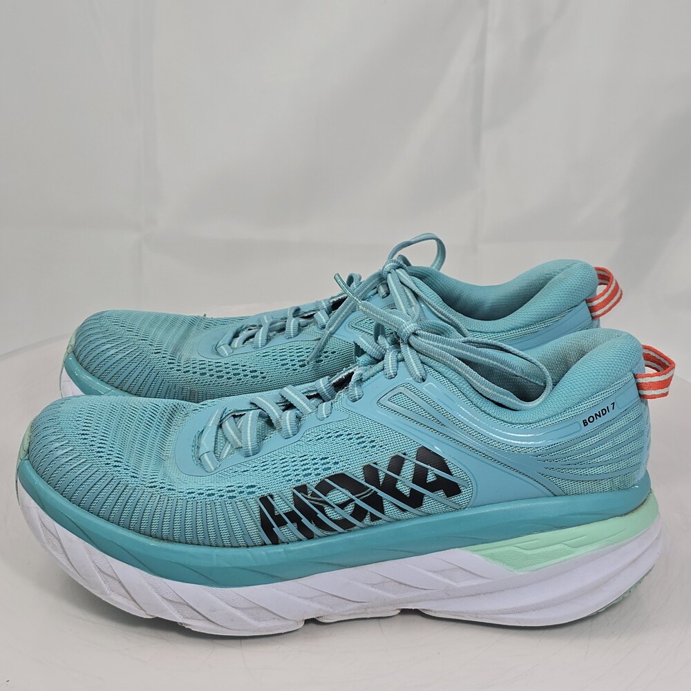 Worn Hoka One One Bondi 7 Aquarelle Women 9 Road Running Sneakers 1110519 AEBL